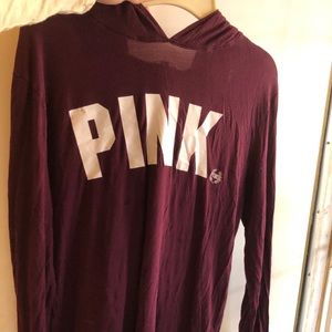 PINK Burgundy Hoodie